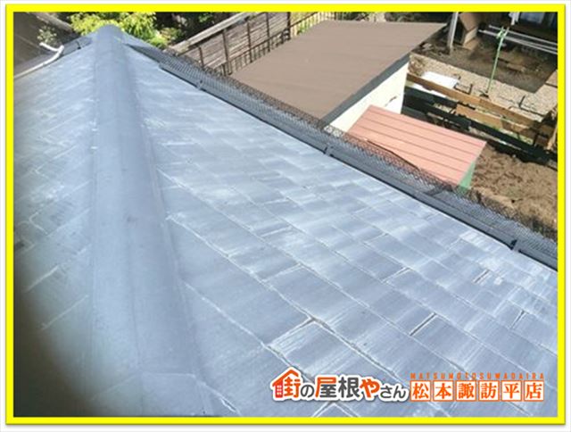 下諏訪町スレート屋根現地調査　屋根全景